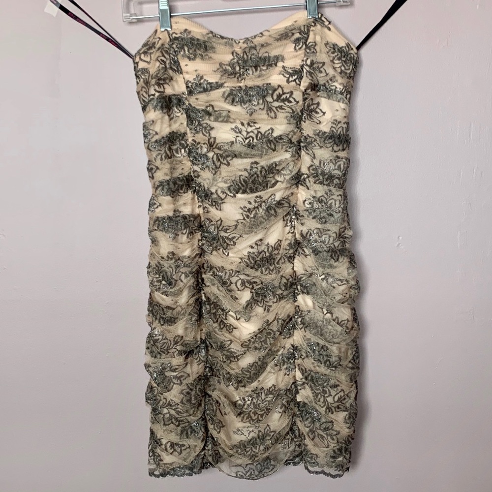 Betsey Johnson Strapless Ruched Dress